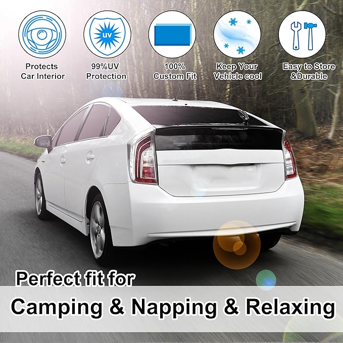 TINGLU Window Shades for Toyota Prius Hatchback 2010-2015 (Not for Prius C or Prius V) Accessories Full Windows Rear Triangular Windshield Sun Shade Sun UV Rays Privacy Protection for Camping 10PCS