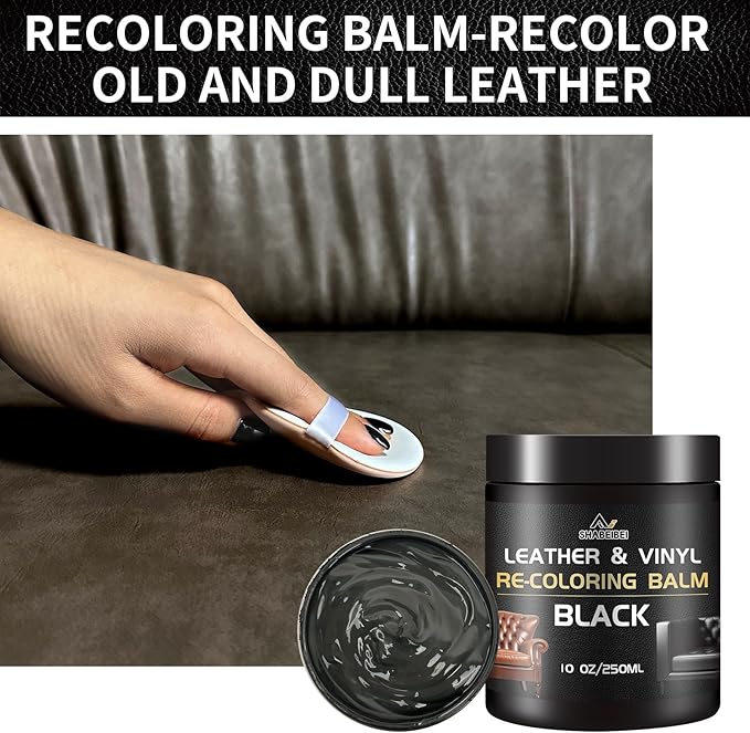 Leather Repair Kit Recoloring Balm Cleaner Conditioner Waterproof Beeswax Oil for Car Seat Furniture Couch Shoe Leather Vinyl(Beige)