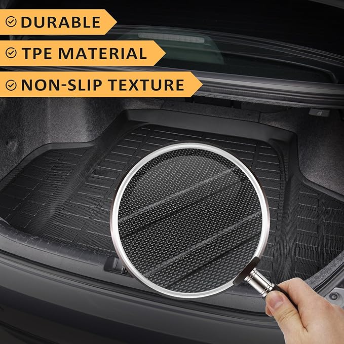 GINOWY-Floor Mats & Cargo Liner for Honda HRV 2016-2022 AWD Models, TPE All Weather HR-V Car Mats Custom fit Anti-Slip Trunk Cargo Mat Waterproof HRV Accessories Mats Black