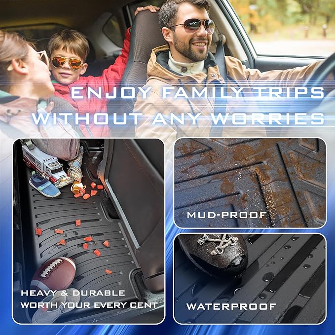 Car Floor Mats for Ford Bronco Sport 2021 2022 2023 2024 2025 Accessories,TPE All Weather Protection Floor Mats,Custom Fit 1st&2nd Row Car Floor Liners Set(Not for Bronco & Rubberized Floor)