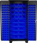 Jamco Tool Storage Cabinets with Bin Mounts, Model DF, Includes 122 Bins, 36-Inch W x 24-Inch D x 78-Inch H, Blue Bins