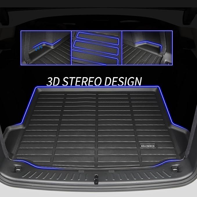 KELCSEECS® Floor Mats & Cargo Liner Custom for Honda Passport 2019-2025 All Weather Protection TPE Floor Liners Front & Rear Row Full Set Honda Passport Accessories Black