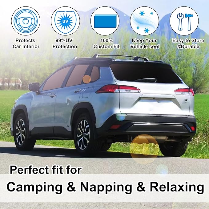 TINGLU Window Shades for Toyota Corolla Cross 2022-2024 2025(Not for Corolla) Accessories Car Side Full Windows Rear Triangular Windshield Sun Shade Sun UV Rays & Privacy Protection for Camping 8PCS