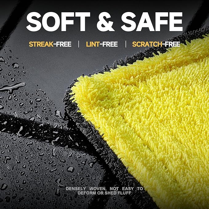 Car Drying Towel,Extra Large 36"x24" Microfiber Towel for Cars XL,Quick-Dry, Streak-Free,No Water Spots,Car Cleaning & Detailing Supplies,Double-Sided High Absorbency Edgeless Design