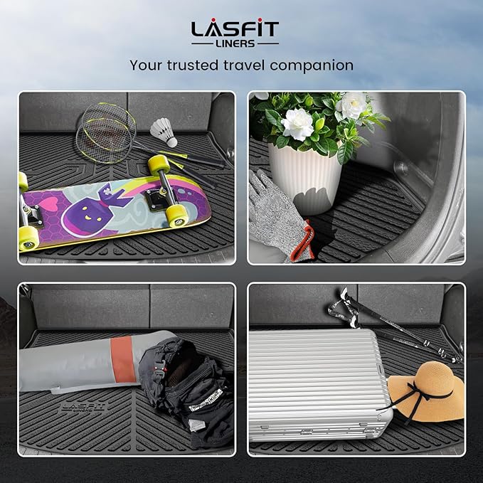LASFIT Cargo Mat Fit for Toyota RAV4 2013-2018 TPE All Weather RAV4 Hybrid and Gasoline Trunk Mat 2013 2014 2015 2016 2017 2018 Custom Fit Rear Cargo Liner, Black