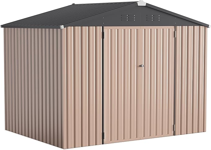 U-MAX 8x6 Storage Sheds & Outdoor Storage, Small Outdoor Storage Garden Outside Shed kit, Galvanized Metal Utility Shed for Backyard, Patio and Lawn