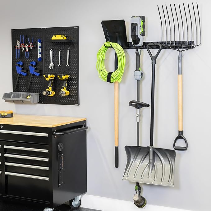 StoreYourBoard 32'' Modular Garage Tool Organizer Wall Mount – Adjustable Garden Tool Rack for Garage Organization and Storage, Heavy-Duty Steel Wall Tool Organizer, Holds 300 lbs