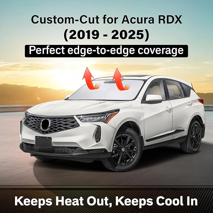Econour Windshield Sun Shade for Acura RDX 2019-2025 Window Shade Sun Visor Cover Foldable Blocks UV Rays Keep Your Car Cooler