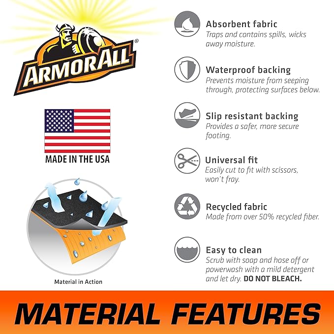 Armor All Garage Floor Runner Mat, (216" x 30"), Protects Surfaces, Transforms Garage, Absorbent, Waterproof, Durable, Trimmable (USA Made) (Charcoal)