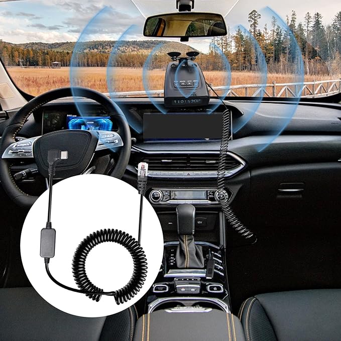 Radar Detector Cable with USB-C to RJ11 Plug Cord, 9.84Ft USB-C 5V-12V RJ11 Power Cord, for Uniden R1 R3 R7, Beltronics, Escort Passport 9500i, MAX360, Cobra, Radenso XP etc.