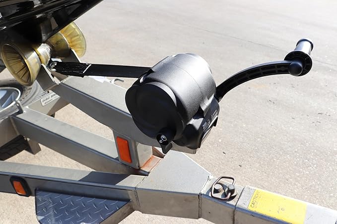 Powerwinch Premier Series 2000 Manual Trailer Winch for Boat Trailers, 2000 lb Capacity, Fully Assembled, Die Cast Aluminum Housing, 20' Strap, Easiest Operation on The Market, 4.75:1 Gear Ratio.