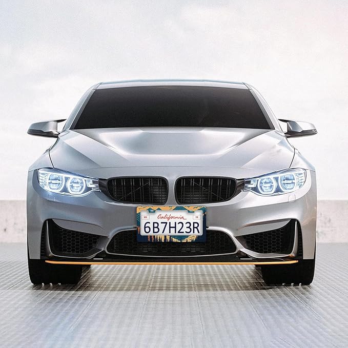 Mountains Forest License Plate Frames - 2 Pcs Set 2 Holes Stainless Steel Metal Novelty Auto Car Accessories Decoration License Plate Frame Cover Size 6.3" x 12.2" Fit US Vehicles for Women Men Gift