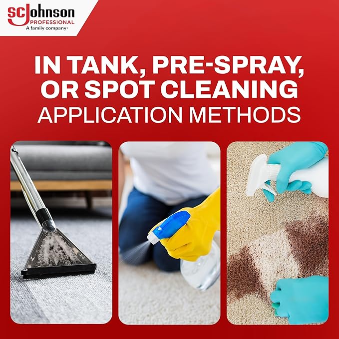 SC Johnson Professional Carpet Pre-Spray and Bonnet Cleaner, Carpet Cleaner Pre-Spray, 1 Gallon, 4 Count, for Professional Use Only