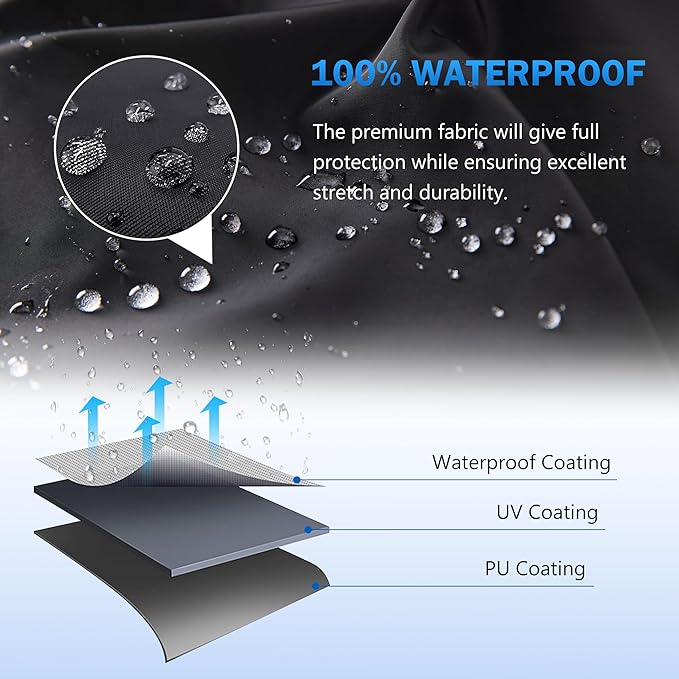 MORNYRAY ATV Cover Waterproof Heavy Duty Universal Quad Cover Outdoor Storage Cover 4 Wheeler UV Protection for Polaris Yamaha Honda Suzuki Kawasaki (Black, A4-100.8''L x 43.3''W x 47.2''H)
