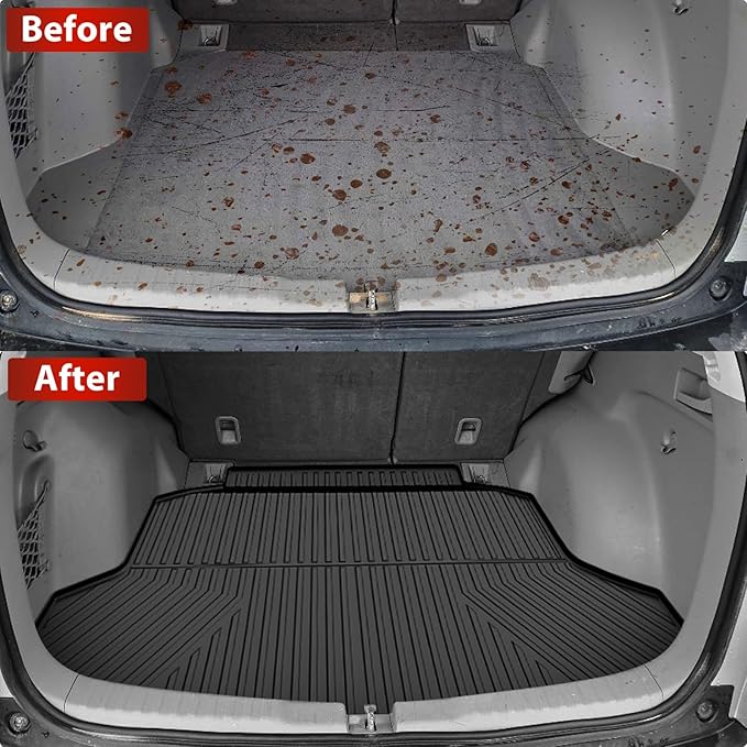 Floor Mats & Cargo Liner Fit for Honda CRV CR-V 2012-2016 LX, SE & EX (Not Fit EX-L & Touring Models) - All Weather Protection Car Floor Liners with Trunk Mat - 1st and 2nd Row Full Set Car Mats Black