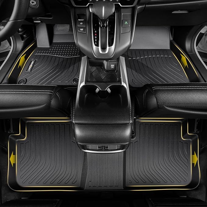 GINOWY-Floor Mats & Cargo Liner for Ford Taurus 2010-2019, TPE All Weather Taurus Car Mats, Custom Non-Slip Trunk Mat Floor Liners Taurus Accessories Black