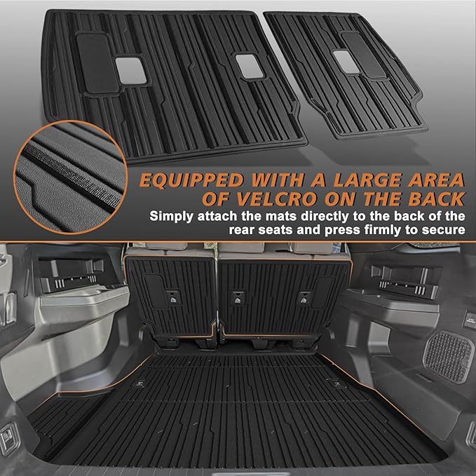 TripleAliners Floor Mats & Trunk Mat & Rear Seatback Cover All Weather TPE Liners Fit for Toyota 2025 4Runner Accessories Custom Fit TPE Heavy-Duty (Only for 5 Seats) - Not for Hybrid Model