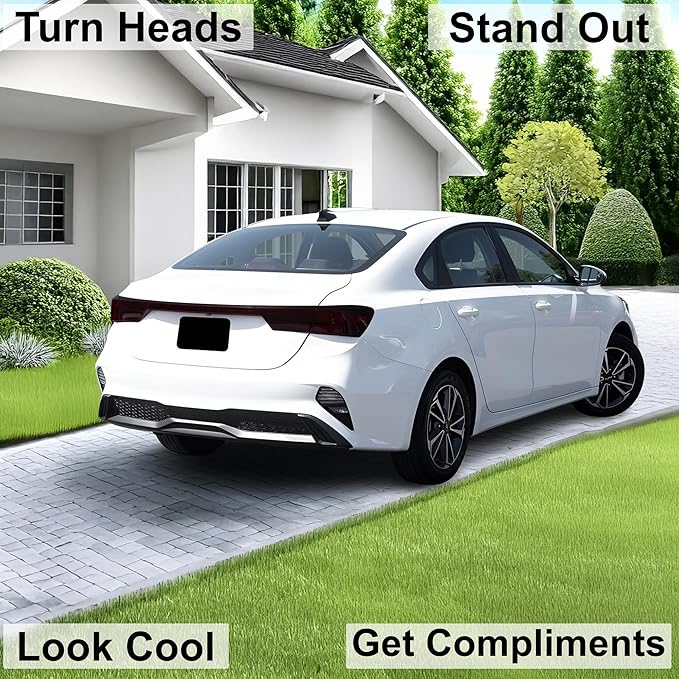 BOGAR TECH DESIGNS Full Rear Taillight Reflector Sidemarker Tail Light Tint Kit Compatible with Kia Forte 2019-2024, Dark Smoke