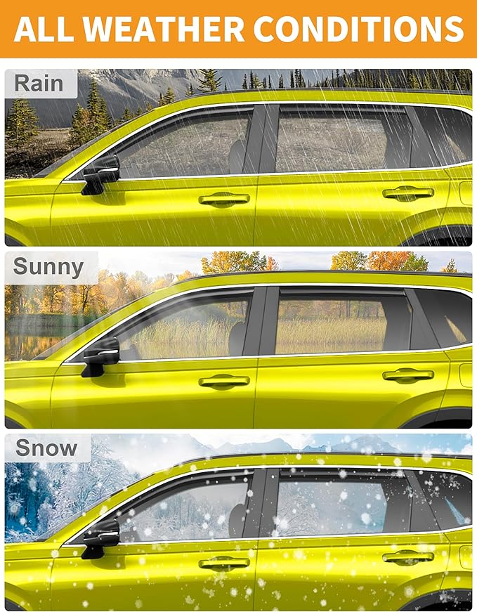in-Channel Window Rain Guards Fit for Dodge Durango 2011-2025 Extra Durable Window Deflectors Vent Visors Shades Exterior Car Accessories Visors Rain Guards - 4 pcs