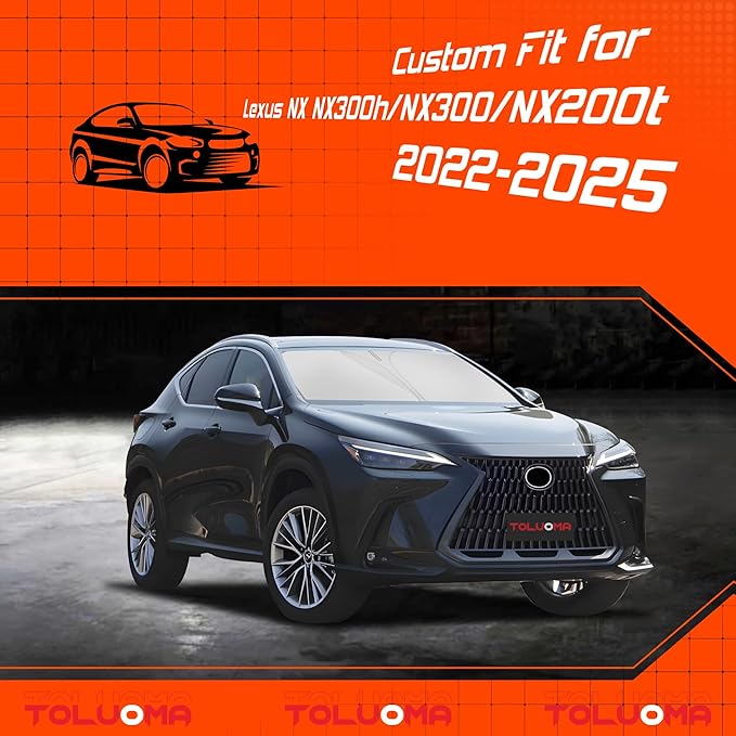 Custom Fit Windshield Sun Shade for Le-xus NX NX300H NX300 NX200T 2022-2025 - Full Coverage, 210T Reflective Fabric, Blocks 99% UV Rays, Easy to Install and Store