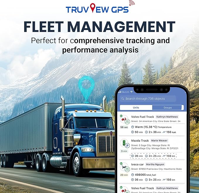 Truview TV130 4G GPS Tracker with - Live Updates-Vehicle Tracking Device for Cars, Vans, Trucks & More - Easy 2-Wire Installation, Mobile App, 24/7 Support - No Contracts-Subscription Required.