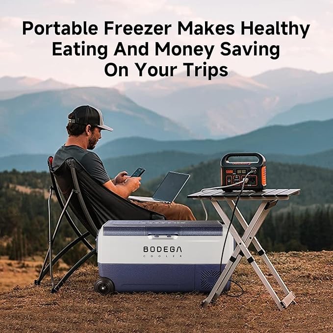 BODEGACOOLER 12 Volt Car Refrigerator,38 Quart Portable Freezer Fridge,Car Fridge Dual Zone WIFI APP Control,(36L)-4℉-68℉Car Cooler 12/24V DC and 100-240V AC for Outdoor,RV,Travel,Camping