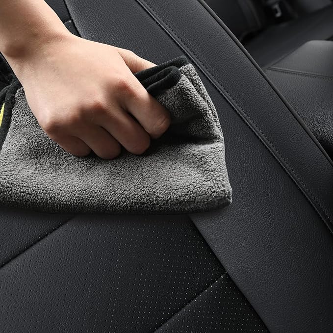 RISINGSTAR Terrain Seat Covers, fit for 2018-2024 GMC Terrain SUV with Rear Split Seats, Water Proof Faux Leather(Full Set, Black)