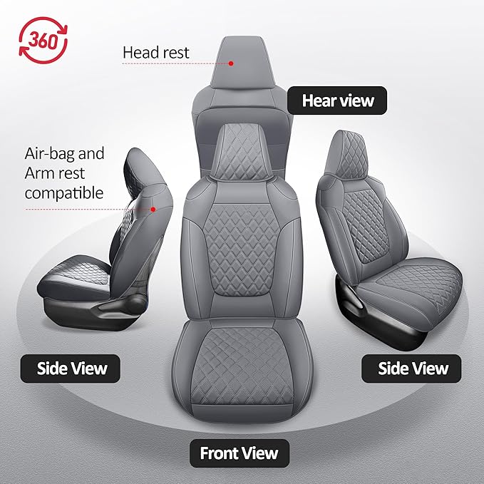 MIROZO Seat Covers for Rav4,Waterproof Car Seat Covers Compatible with 2019-2025 Toyota RAV4 Hybrid LE XLE Limited Car Seat Cover RAV4 Hybrid(Gray,Non XSE&2022-2025 SE Hybrid)