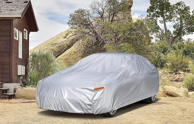 Kayme 6 Layers Car Cover Custom Fit for BMW 6 Series / 8 Series (2003-2025) Waterproof All Weather for Automobiles, Outdoor Full Cover Rain Sun UV Protection.Silver