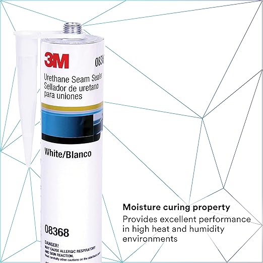 3M Urethane Seam Sealer, 08368, White Color, High Solids, Permanently Flexible, 310mL/10.5 fl oz Cartridge