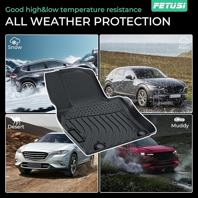 Floor Mats & Cargo Liner Set Custom Fit for Mazda CX-30 2020-2024 2025, All Weather Protection for Car Mats Anti-Slip TPE Odorless Floor Liners Mazda CX-30 Accessories Waterproof Trunk Mat, Black