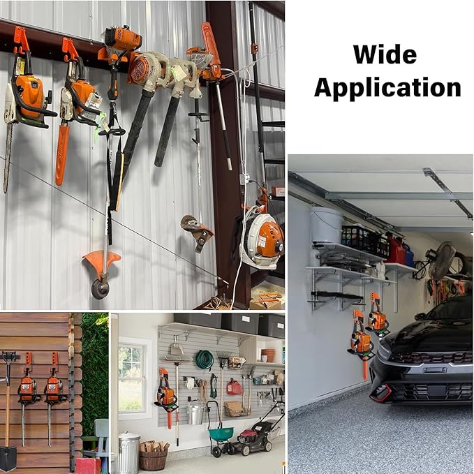 Chainsaw Hanger - 1Pack/2 Pack Chainsaw Holder, Heavy Duty Chainsaw Wall Mount, Garage Organization Garage Storage Shed Organizer Mounted Chainsaw Rack Tool Racks (1, Orange)