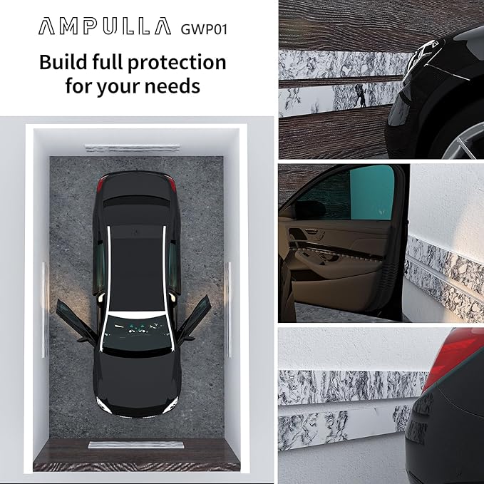 GWP01 Garage Wall Protector Car Door Protectors Bundle (Black & Marble Grain & Wood Grain 6-Pack)