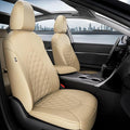 for Toyota Camry Seat Covers Hybrid XLE XSE 2018 2019 2020 2021 2022 2023 2024 - Custom Car Seat Cover Full Set, Waterproof Breathable Cushion Protector, Leather Seat Cover for Cars Beige