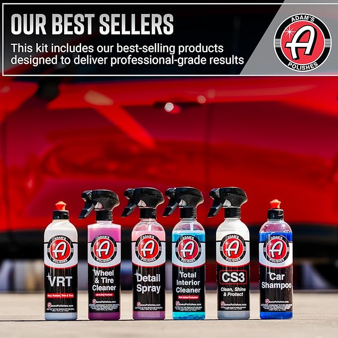 Adam's Essential Car Wash Kit (6-Item) - USA Made Auto Detailing Car Care Cleaning Kit for Car & Truck Lovers, Dads, Moms and DIYers - Our Products