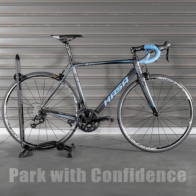CyclingDeal Bike Floor Stand Parking Rack - for 20"-29" Mountain MTB & Road Bikes with Tire Width up to 2.4" or 5" Fat Bike - Bicycle Indoor Outdoor Garage Storage - Max Tire Width 2.4” for 2 Bikes