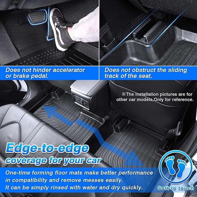 Cartist Floor Mats Custom Fit for 2022 2023 2024 2025 Ford Maverick (Only for Hybrid) All Weather Floor Liners Front & 2nd Row TPE Black