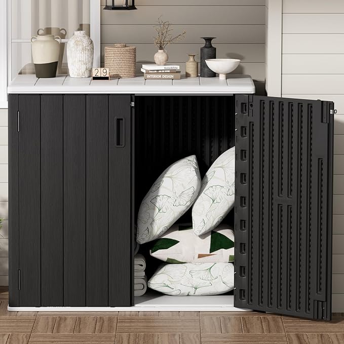 37Cu.ft Outdoor Storage Shed Waterproof,Horizontal Outdoor Storage Cabinet for Patio & Garden Shed, Garage, Pool Storage.