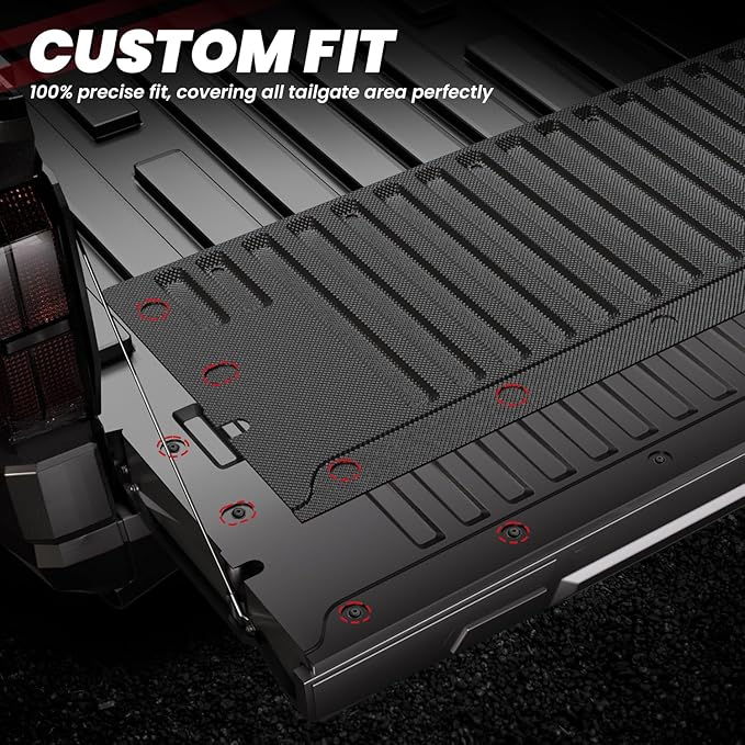 LASFIT Tailgate Mat for Toyota Tacoma 2024 2025(Not Fit Drop-in Liners), All Weather Truck Tailgate Liner for Tacoma TPE Tailgate Protector Liner Tacoma Accessories, Black