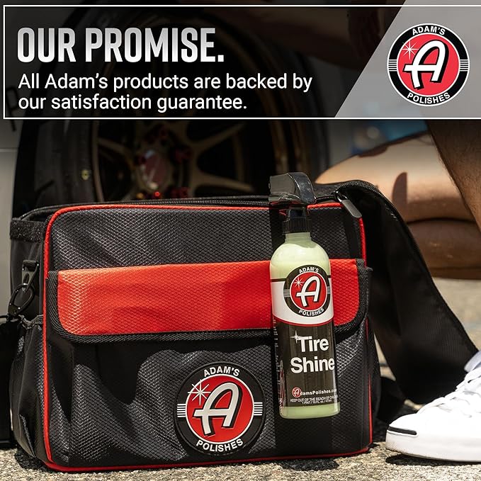 Adam's Polishes Tire Shine Combo - Spray Tire Dressing W/ SiO2 For Non Greasy Car Detailing | Use W/Tire Applicator After Tire Cleaner & Wheel Cleaner | Gives A Ceramic Coating Car Wax