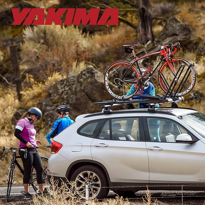 Yakima Upright Bike Rack Mount, Car and SUV Roof Bicycle Carrier with Low Profile Tray and Universal Mounting Hardware, HighRoad