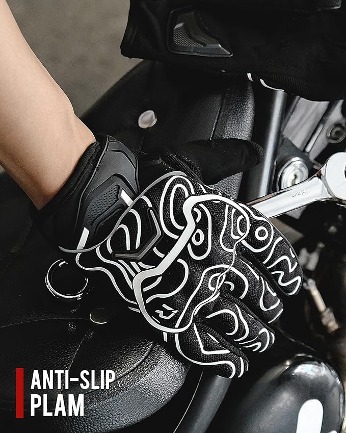 BORLENI Motorcycle Gloves Motorbike Glove Full Finger Knuckle Protection Padding Touch Screen for Women Men