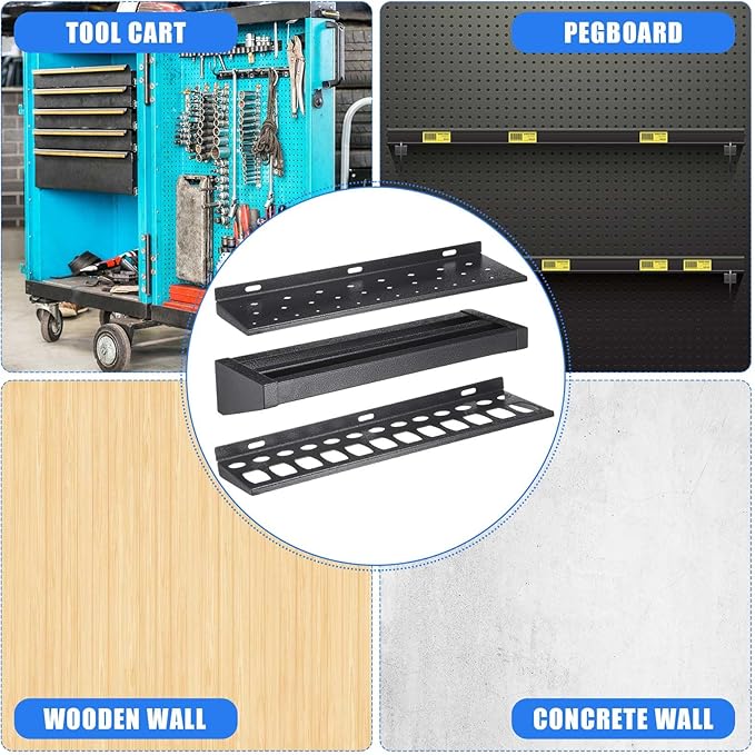 3 Pcs 16in Screwdriver Organizer Wall Mounted Metal Storage Set for Pliers Holder Hammer Rack Tool Holder Organizer for Workshop Workbench Fit Most of Screwdrivers or Small Tools