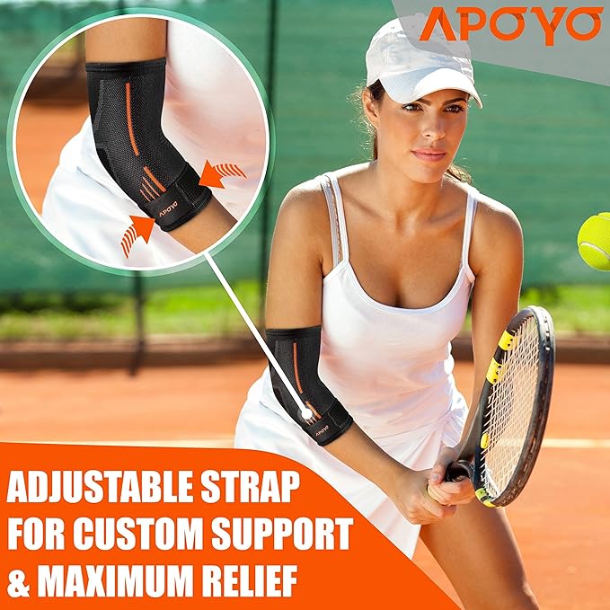 APOYO Elbow Brace for Tendonitis and Tennis Elbow, (Pair) Compression Sleeve for Arthritis, Workouts, Reduce Joint Pain During Fitness Activity (XX-Large)