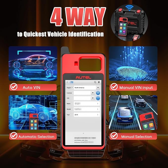 Autel KM100 Scanner Same as KM100X/E, Lite of IM508S Pro IM608 PRO 2 Programming Tool Free Update OBD Learning On 99% Car, Scan VIN/License Built-in APB112