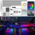 Interior Car LED Strip Lights, Acrylic LED Lights for Car with Dynamic Dreamcolor Chasing, Ambient Lighting Kits Music Sync Wireless APP and RF Remote Control (10 in 1)