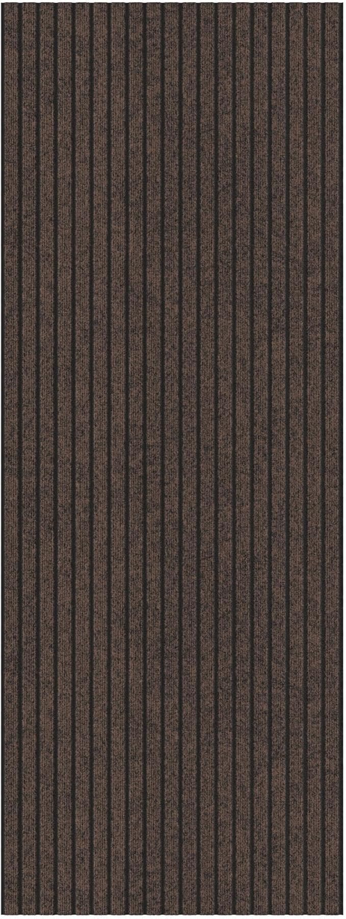 Ottomanson 2'7" x 10' Hallway Runner with Scraper Pile - Extra Durable Non-Slip Rug Mat for Indoor & Outdoor Use - Ideal for Kitchen, Entryway & Garage - High-Traffic Carpet, Brown