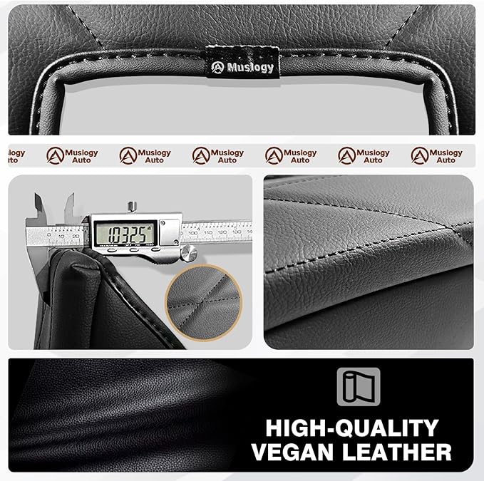 Muslogy Center Console Armrest Cover Compatible with Toyota Tundra 2014-2021 Comfort Armrest Pad Anti-Scratch Arm Rest Cushion Vegan Leather Protector 1-Inch Extra Thick(Bucket Seat ONLY)