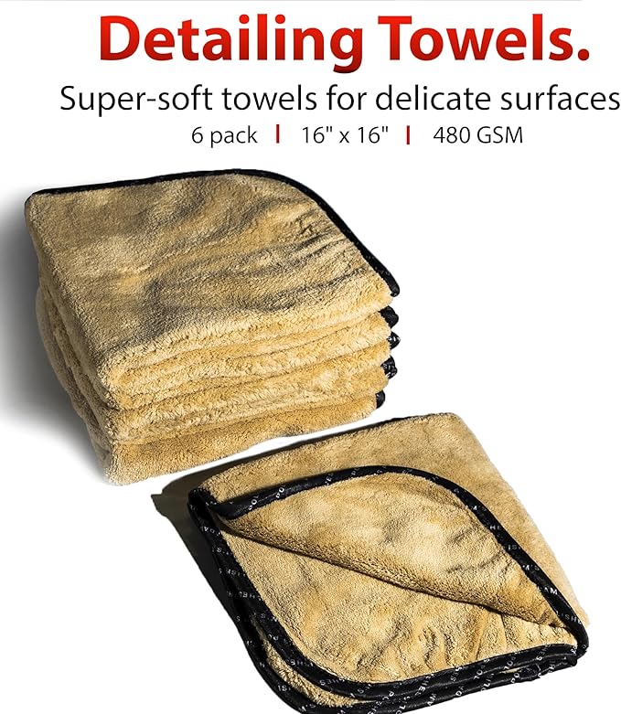 Adam's 5 Gallon Bucket-O-Towels (67pk) - Variety Car Detailing Bucket of Premium Microfiber Towels for Car Wash, Cleaning, Polishing, Car Wax, Ceramic Coating, Shop Towels & More