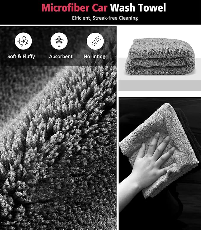 6PCS Motorcycle Cleaning Kit, Wool Wheel Brush, Tire and Chain Brush, Detailing Brush, Ultra Plush Microfiber Towel and Car Wash Mitt for Car Wheels Motorcycle Dirt Bike Cleaning Wash Kit